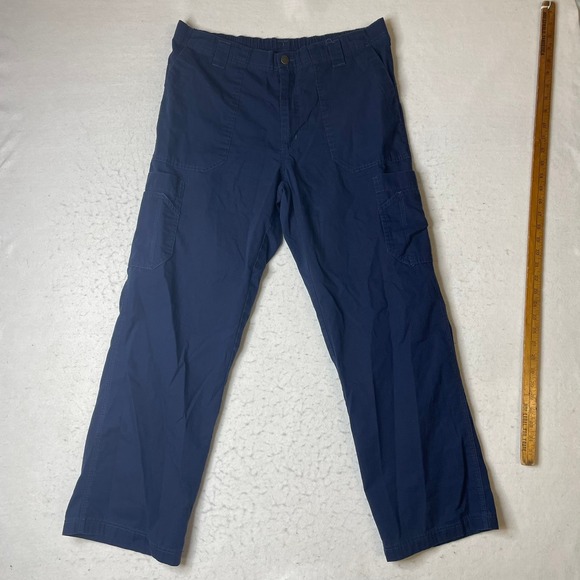 Carhartt Men's Navy Blue Cargo Work Pants Elastic Waist Size Regular M - Picture 2 of 7